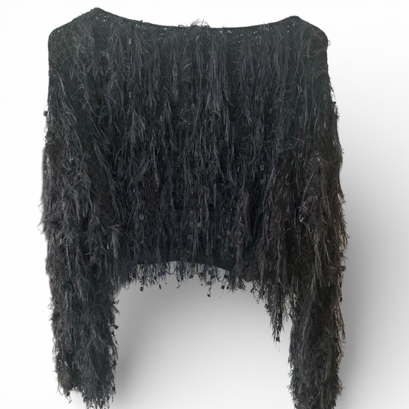 Altar'd State Sweaters - Black crop fuzzy sweater